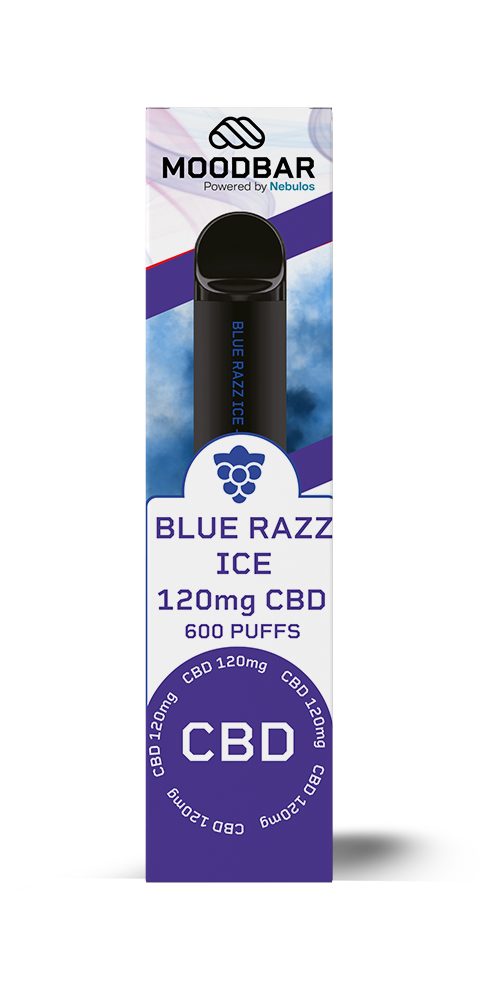 MOODBAR Blue Razz Ice 120mg CBD Disposable Vape